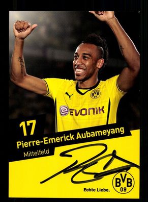 Pierre Emerick Aubameyang Autogrammkarte Borussia Dortmund 2013-14 Original Sign