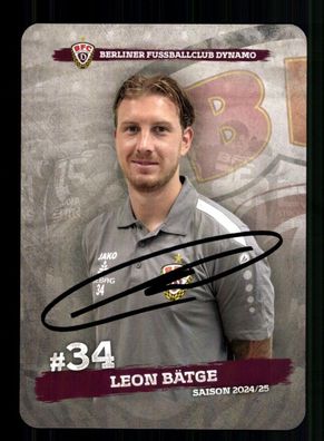 Leon Bätge Autogrammkarte BFC Dynamo Berlin 2024-25 Original Sign