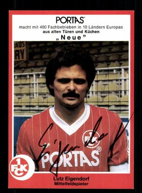 Lutz Eigendorf Autogrammkarte 1 FC Kaiserslautern 1981-82 Original Signiert