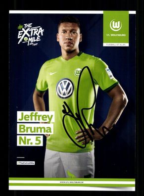 Jeffrey Bruma Autogrammkarte VfL Wolfsburg 2016-17 Original Signiert