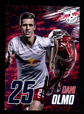 Dani Olmo Autogrammkarte RB Leipzig 2019-20 Original Signiert