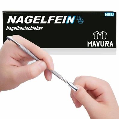 MAVURA Nagelfein Edelstahl Nagelhautschieber Hohlmeißel Nagelreiniger Nagelhautentfer