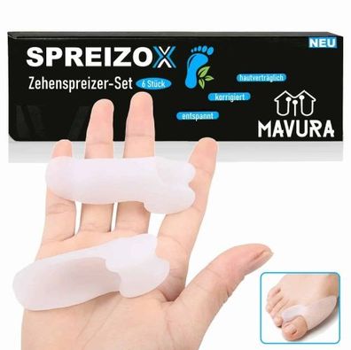 Spreizox Zehenspreizer Hallux Valgus Korrektur BPA-Frei Transparent [6 Stück]