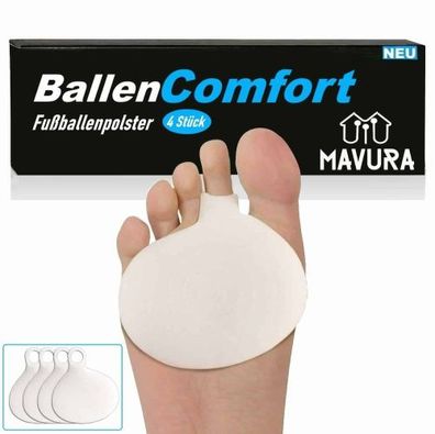 BallenComfort Vorfußpolster Fußpads Silikon Fußpolster, Fuß Polster Gel Ballenkissen