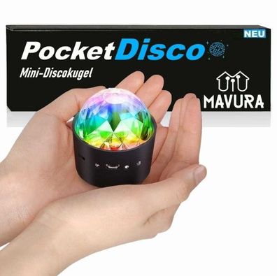 PocketDisco Mini Diskokugel Partylicht LED RGB Lichteffekt Musiksteuerung DJ