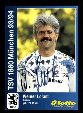 Werner Lorant Autogrammkarte TSV 1860 München 1993-94 Original Signiert