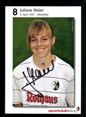 Juliane Maier Autogrammkarte SC Freiburg 2010-11 Frauen Original Signiert