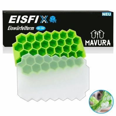 EISFIX 2x MAVURA Eiswürfelform Silikon Eiswürfelbereiter Eiskugelform Eiswürfelbehält