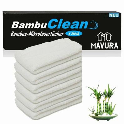 BambuClean Bambustücher Bamboo Premium Bambus Mikrofasertücher Mikrofasertuch (95% Kr