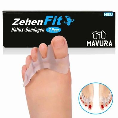 ZehenFit Zehenspreizer Schiene Hallux Valgus Bandage Zehentrenner [2 Paar]