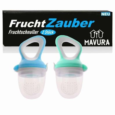 FruchtZauber Fruchtsauger Set Baby Obstsauger Beruhigungssauger, Fruchtschnuller Fruc