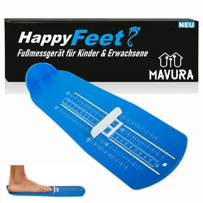 HappyFeet Fußmessgerät Fußmesser Schuhgrößentabelle für Kinder & Erwachsene