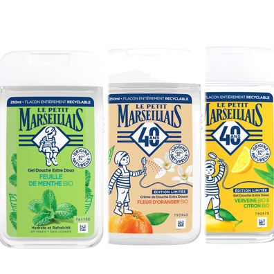 Le Petit Marseillais Duschgel 3er Set: Frische Orangenblüte, Verveine, Menthe