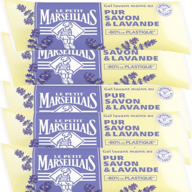 Le Petit Marseillais Flüssigseife Lavendel 5 x 250 ml Nachfüllpack – Sanfte Pflege