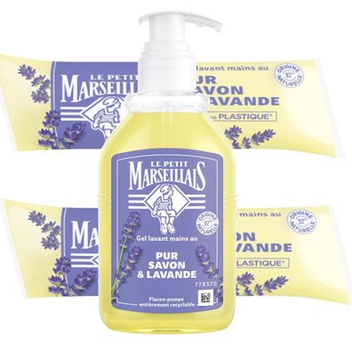 Le Petit Marseillais Flüssigseife Lavendelöl 300 ml + 2x250 ml Nachfüllpack