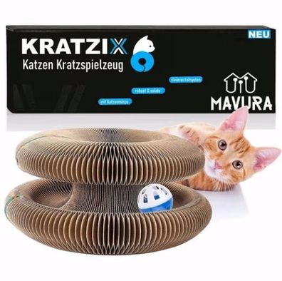 Kratzix Katzenspielzeug Kratzspielzeug Kratzpappe Katzenkratzbrett faltbar Minze