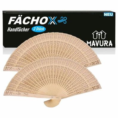 MAVURA FÄCHOX Handfächer Taschenfächer Holzfächer Windfächer Klappfächer Tanzfächer 2