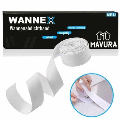 WANNEX Wannendichtband Dichtband Badezimmer Badewanne, Dusche Fuge Wannenband Abdicht