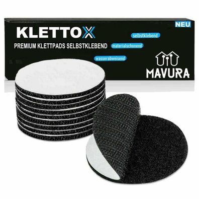 Klettox Klettpads Klettverschluss Klettband Klettpunkte selbstklebend rund 6er