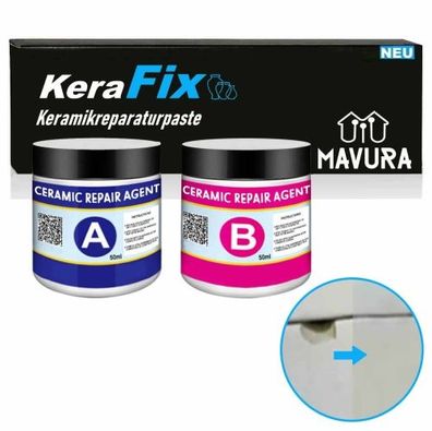 KeraFix Keramikreparaturpaste Porzellan Reparaturmasse Keramik Fliesenreparatur