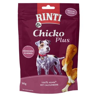 Rinti Chicko Plus Hähnchenschenkel mit Calciumbone 12 x 80g (41,56€/kg)