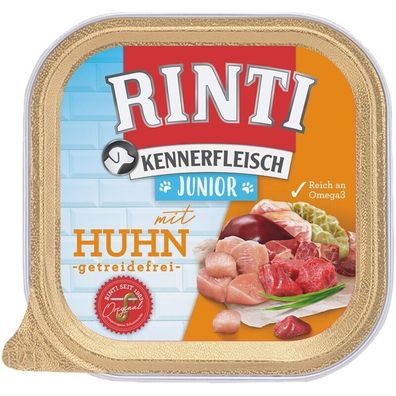 Rinti Kennerfleisch Schale Plus Junior mit Huhn 18 x 300g (7,39€/kg)