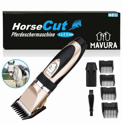 HorseCut Pferde Schermaschine extrem leise mit Akku Pferde Haartrimmer Trimmer