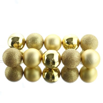 Bruchfeste Weihnachtskugeln Light Gold Ø 6 cm aus Kunststoff - 10er Set