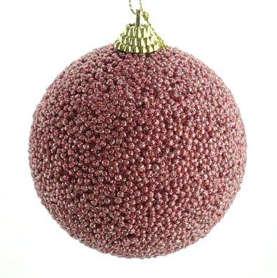 Bruchtfeste Weihnachtskugel Samtpink Ø 8 cm - Kunststoff