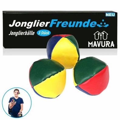 JonglierFreunde Jonglierbälle Set Premium Jonglierset Jonglieren m. Anleitung 3er