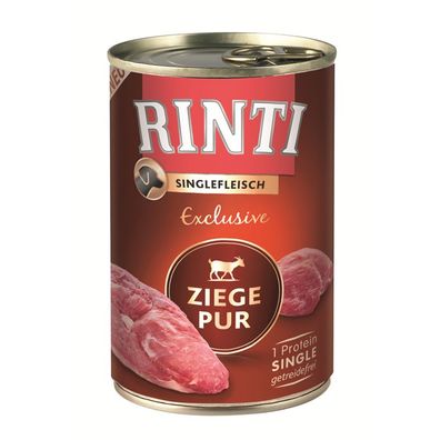 Rinti Dose Singlefleisch Exclusive Ziege Pur 12 x 400g (10,40€/kg)