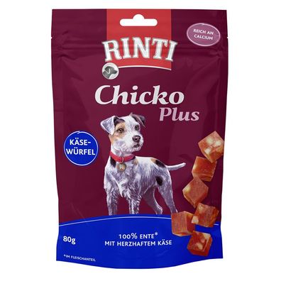 Rinti Chicko Plus Käsewürfel mit Ente 12 x 80g (41,56€/kg)