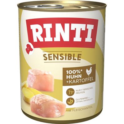 Rinti Dose Sensible Huhn & Kartoffel 12 x 800g (7,91€/kg)