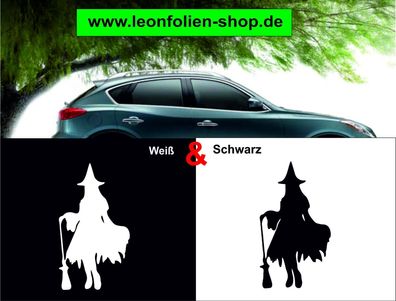 Schnee Hexe Auto Aufkleber - Auto Tattoo - Wand Tattoo 16 x 9 cm