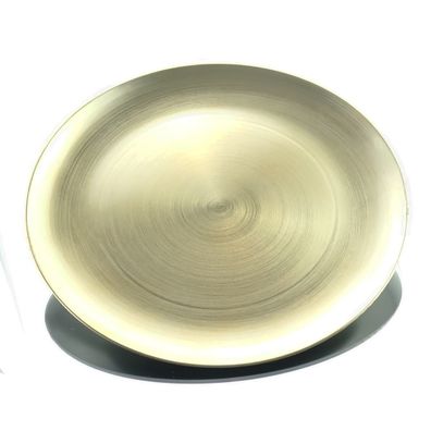 Weihnachtsdeko Teller Goldfarben metallic rund Ø 28 cm - Kunststoff