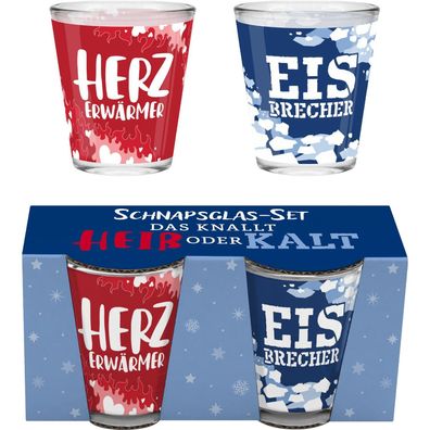 Sheepworld Winter 2024 Schnapsglas 2er Set im Geschenkkarton "Herz / Eis" Neuware