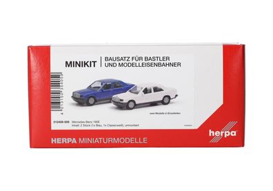 Herpa 012409-009 Minikit: Mercedes-Benz 190E, 2er-Set, Modell 1:87 (H0)