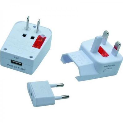 baladéo Universal-Adapter | Reiseadapter mit USB | 'Miles' | Netzteil | Reisestecker