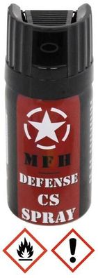 MFH CS Reizgas | CS Spray | Sprühflasche | 40 ml | Breitstrahl