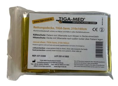 TIGA-MED Rettungsdecke | TIGA-Save | gold/silber | 210 x 160 cm