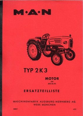Ersatzteilliste MAN Typ 2K3, Motor Typ 8515 M 172, Landtechnik, Ackerschlepper