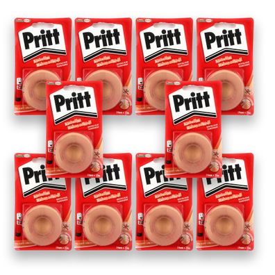 10x Pritt Klebefilm von Hand einreißbar 25m x 19mm Klebeband transparent (1€/st)