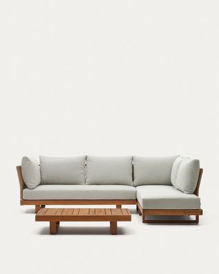 Set Raco 5-Sitzer-Sofa und Couchtisch aus Akazienholz Loungeset Garnitur