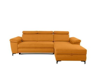 Ecksofa Santi | Couch Sofa mit Schlaffunktion | 176 x 258 x 89/99 cm, Oragne