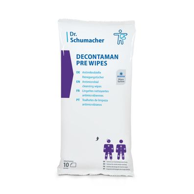 24x Dr. Schumacher Decontaman Pre Wipes Reinigungstücher | Packung (10 Tücher)