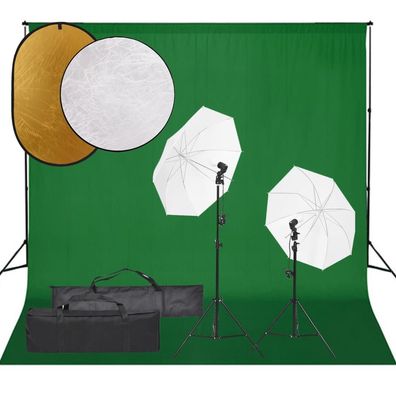 vidaXL Fotostudio-Set mit Beleuchtung, Hintergrund und Reflektor