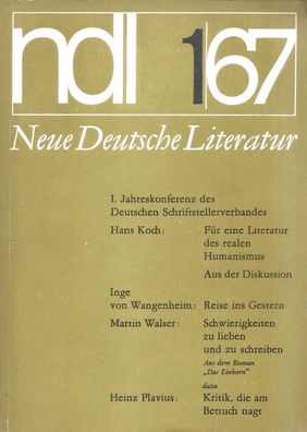 Neue Deutsche Literatur ndl 1-1967 Aufbau Verlag