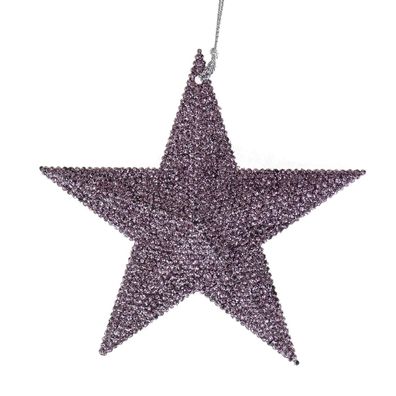 Kaemingk Bruchfester Weihnachtssternanhänger Lilac lila mit Glitter Ø 10,5 cm