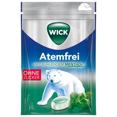 WICK Atemfrei zuckerfreie Halsbonbons mit Eukalyptus und Menthol 72g