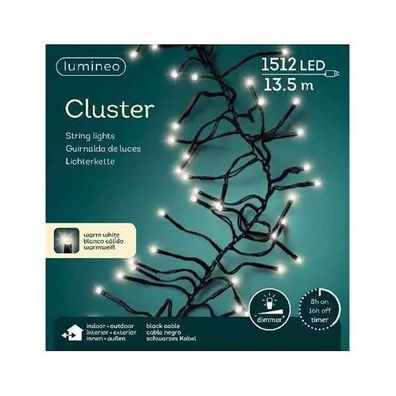 LED Clusterbeleuchtung Outdoor L.1350cm 1512L schwarz/warmes weiss